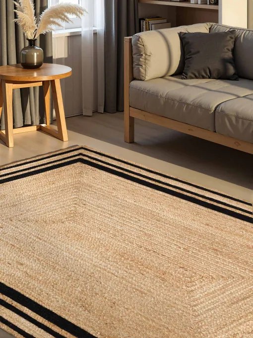 Koberec Hanse Home JUTTA prírodný / zlatý / čierny