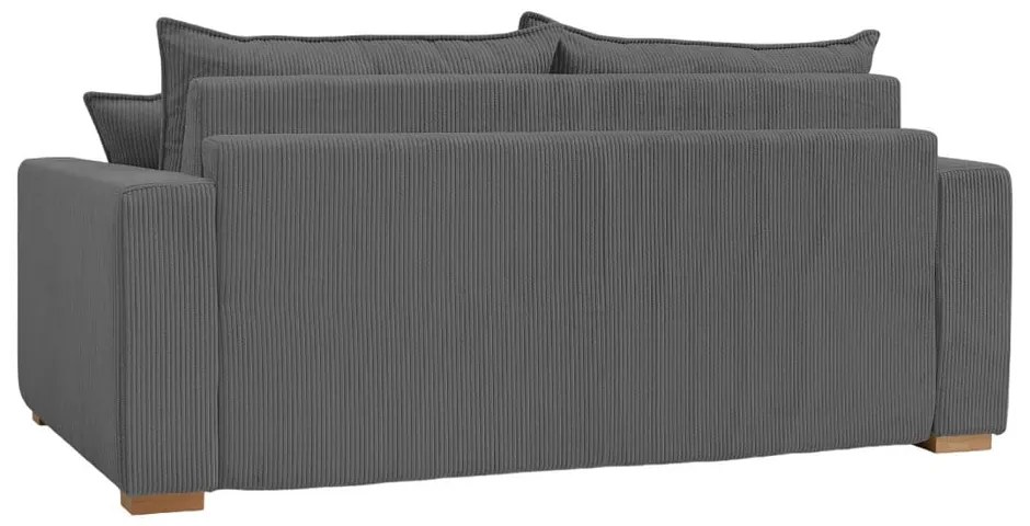 Sivá menčestrová rozkladacia pohovka 225 cm Augustin – Bobochic Paris