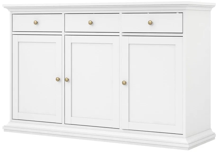 Biela nízka komoda 144x92 cm Paris – Tvilum