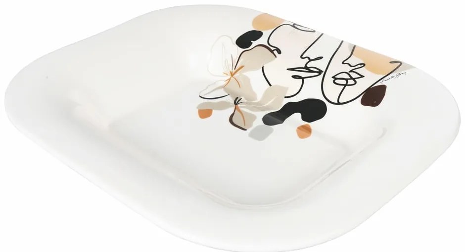 Keramický servírovací tanier VDE Tivoli 1996 Face to Grey, ø 43,5 x 35,5 cm