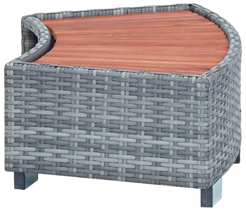 Schodík k vírivke polyratan / eukalyptus Dekorhome