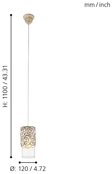 Eglo 49201 - Luster CARDIGAN 1xE27/60W/230V