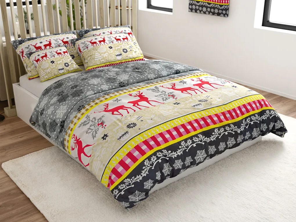 Flanelové obliečky CHRISTMAS TIME farebné Rozmer obliečky: 70 x 90 cm | 140 x 200 cm