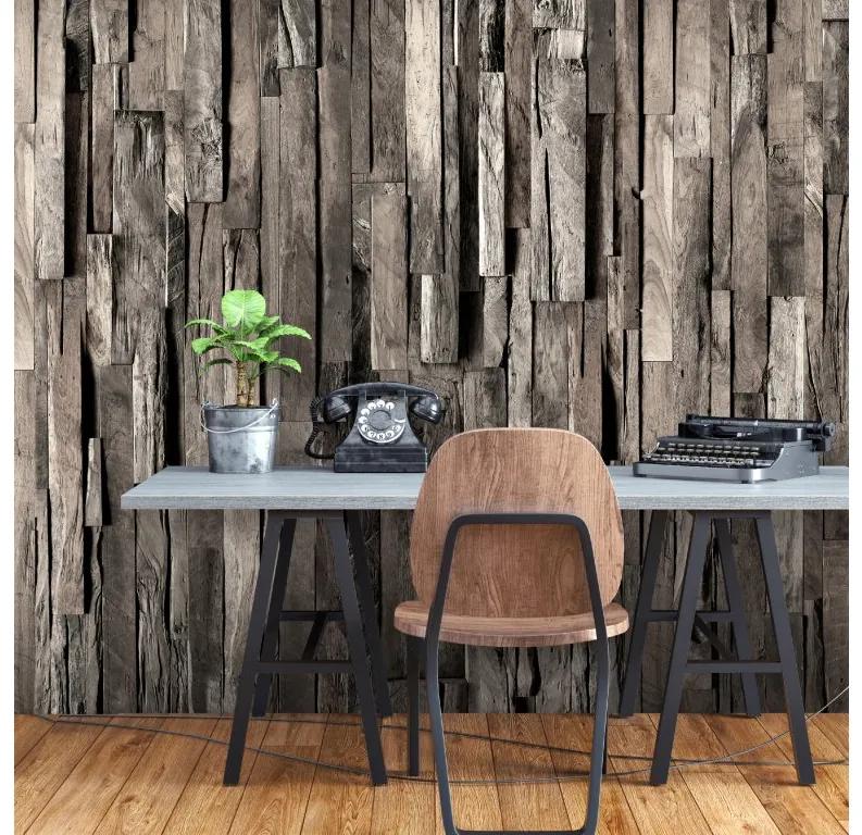 Artgeist Fototapeta - Wooden Curtain (Dark Brown) Veľkosť: 450x315, Verzia: Standard