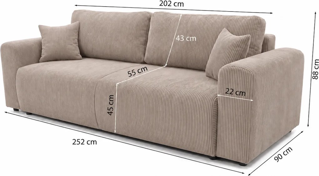 ROZKLADACIA POHOVKA SOREN 252x90 cm POSO 02
