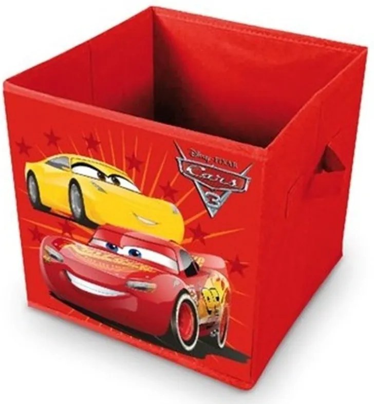 Eli · Úložný box na hračky / kôš na hračky Autá - Blesk McQueen - Cars - Disney - 28 x 28 x 28 cm
