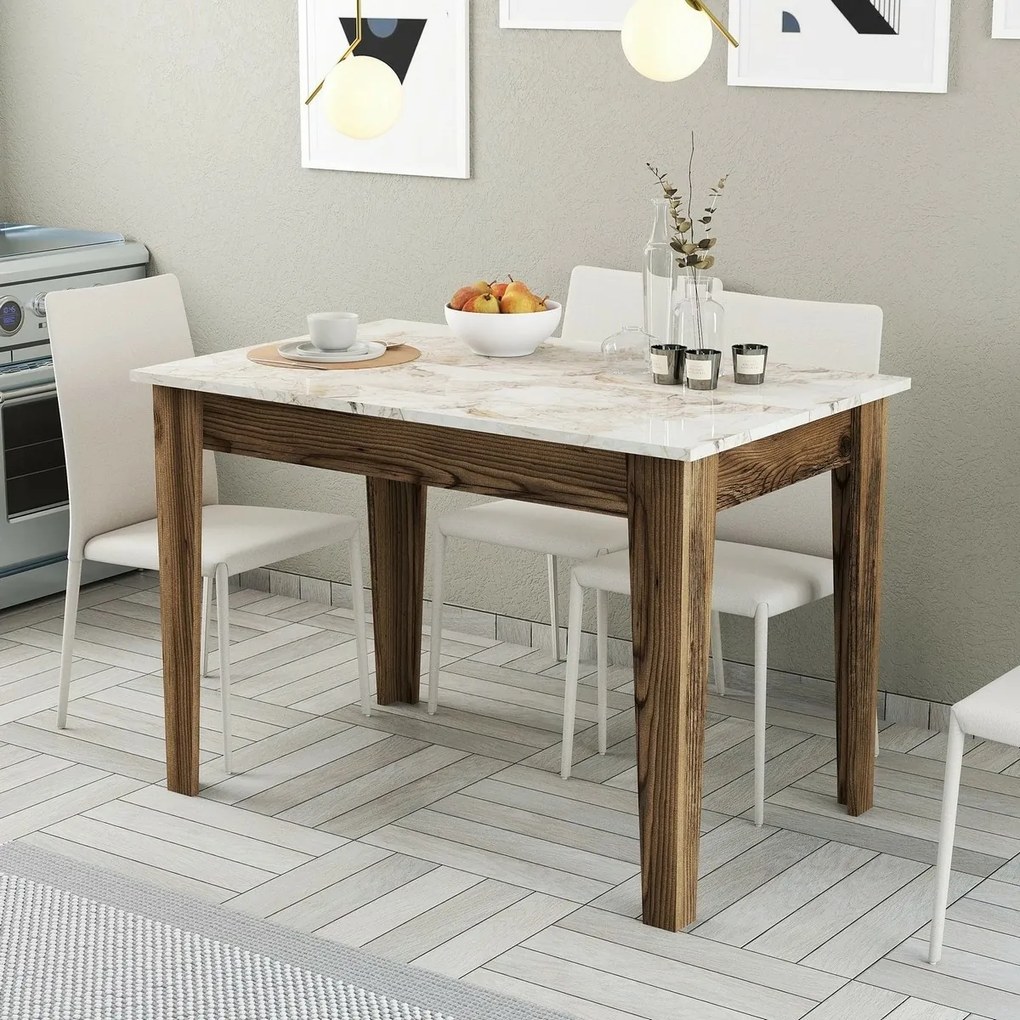 Jedálenský stôl Kiev White and Walnut