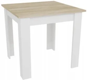 TRENDIE Jedálenský stôl VALDI 80x80 dub sonoma s bielymi nohami