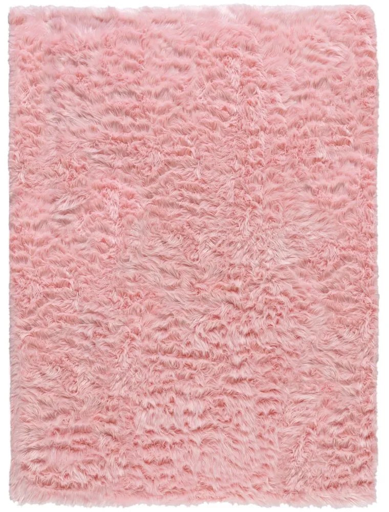 Flair Rugs koberce Kusový koberec Faux Fur Sheepskin Pink - 60x90 tvar kožušiny cm