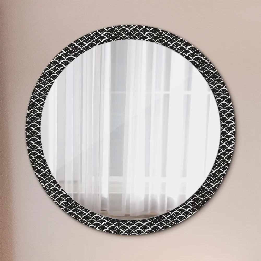 Okrúhle ozdobné zrkadlo Orientálne stupnice fi 100 cm
