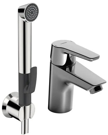 Hansa Hansaeco umývadlová batéria s bidetovú spŕškou chróm SIKOBHE232
