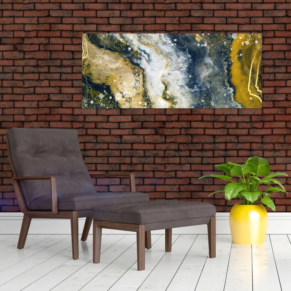 Obraz - Zlatá abstrakcia (120x50 cm)