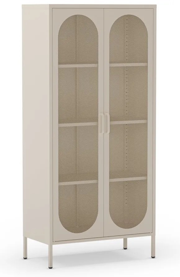 Krémovobiela kovová skriňa 80x170x40 cm Diora – Marckeric