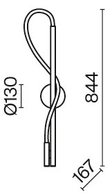 Maytoni MOD166WL-L12G3K - LED Nástenné svietidlo TAU LED/13W/230V