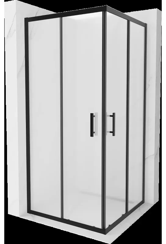 Mexen Rio štvorcová sprchová kabína 90 x 90 cm, inovať, čierna - 860-090-090-70-30