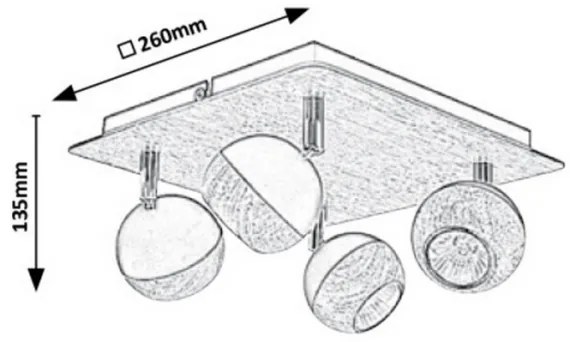 Rabalux 5616 - Bodové svietidlo ARTHUR 4xGU10/35W/230V