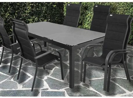 Doppler SALERNO MIAMI antracit - záhradná hliníková súprava 6+1/stôl 150 x 90