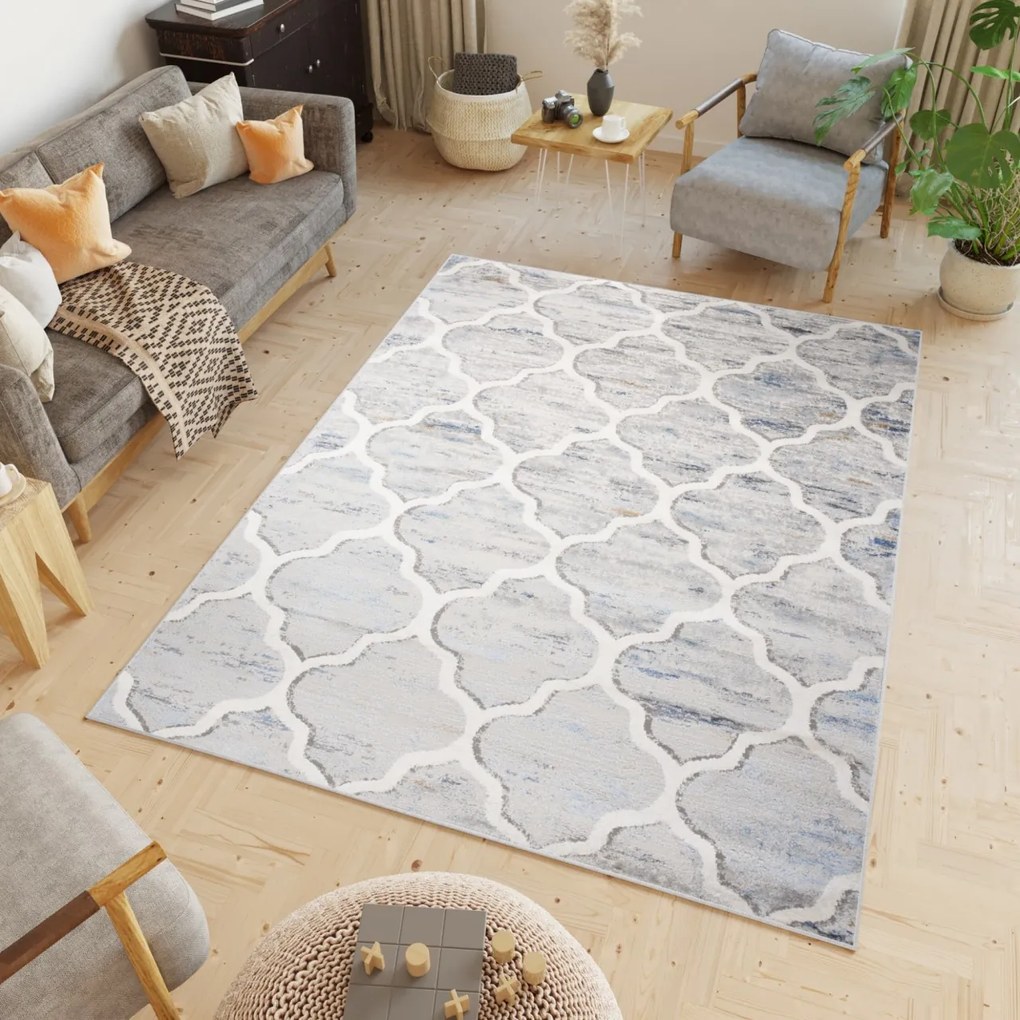 TA Koberec G872E L_GRAY D_BLUE VALLEY Rozmer: 80x150 cm