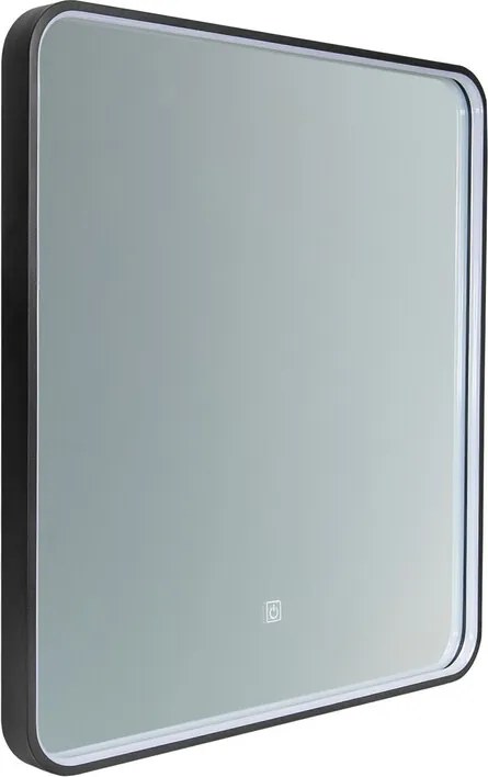 Dotykové nástěnné zrcadlo s LED osvětlením VEGA 60x65 cm černé