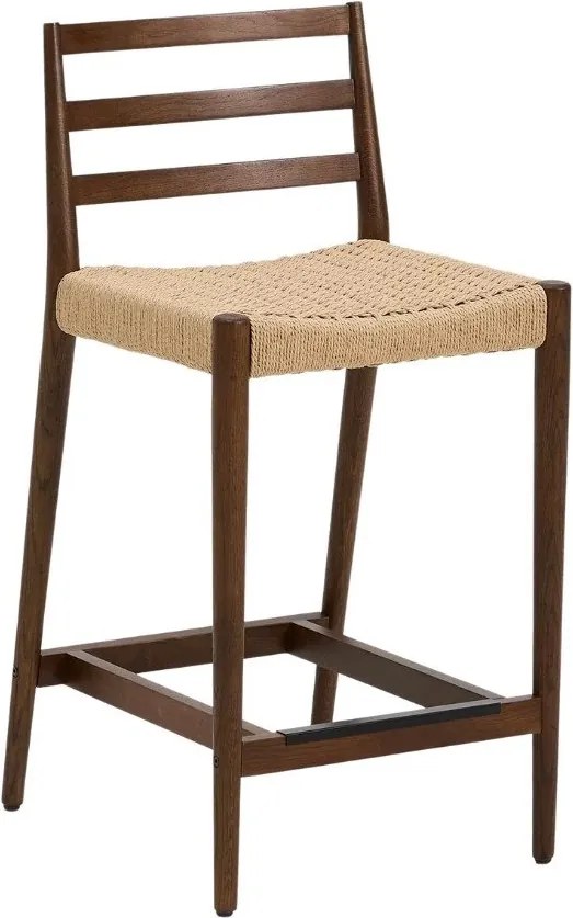 Hnedá/v prírodnej farbe barová stolička z dubového dreva (výška sedadla 65 cm) Analy – Kave Home