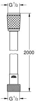 Sprchová hadica Grohe Quickfix plast 200 cm x 1/2" x 1/2" (DN15) 27173002