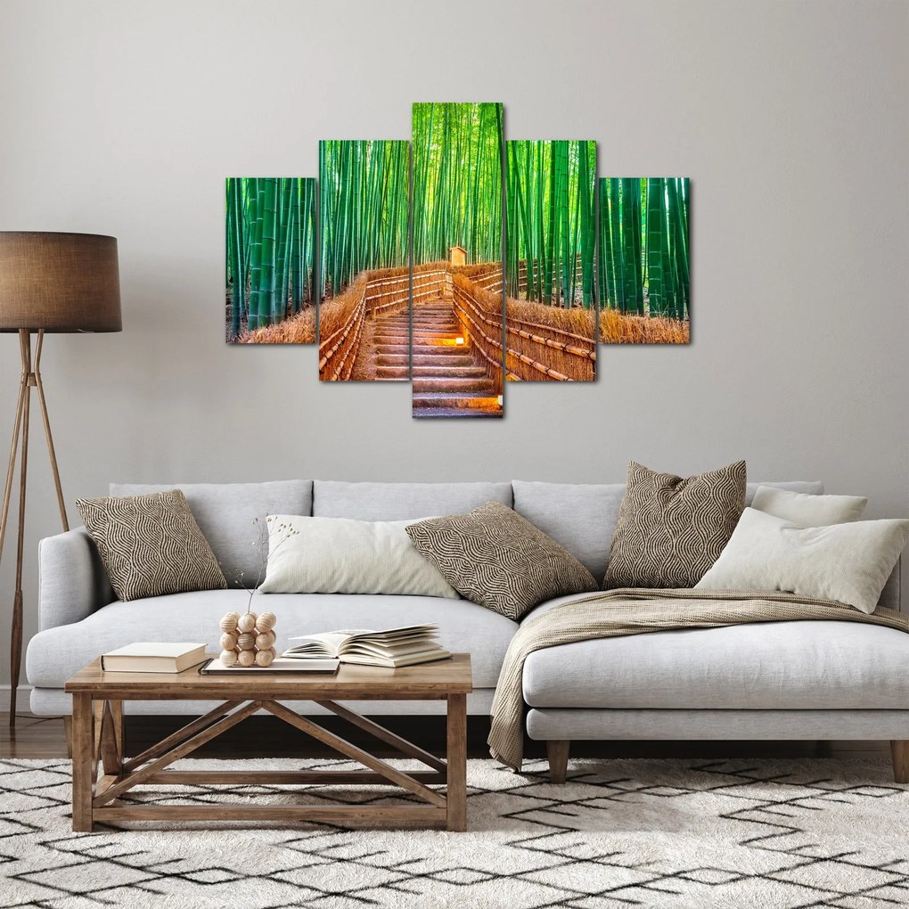 Obraz - Japonský bambusový les (150x105 cm)