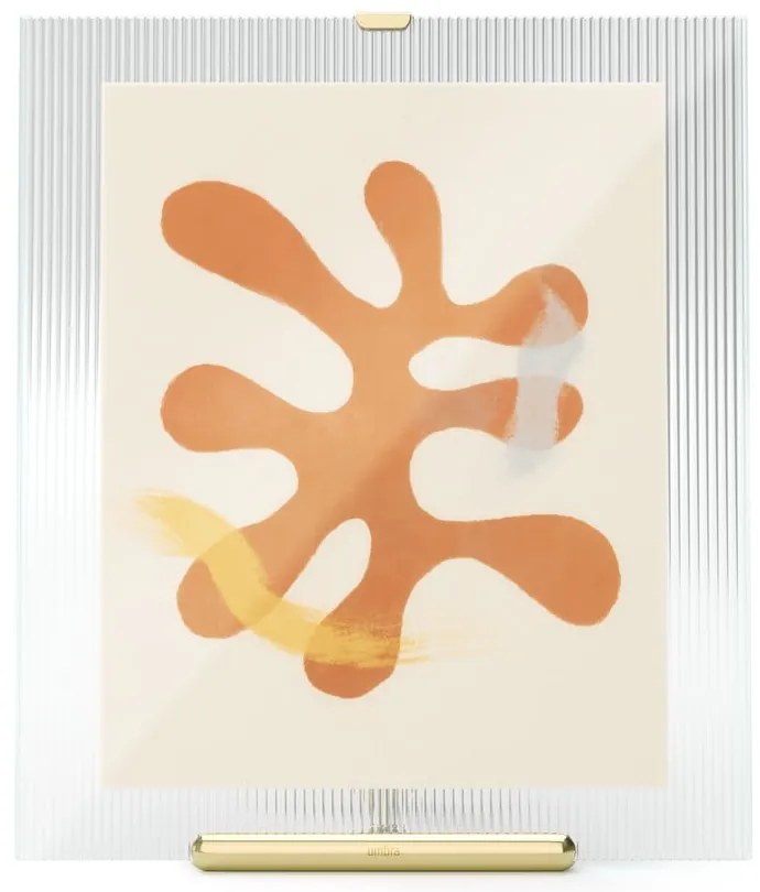 Sklenený stojací rámček v zlatej farbe 26x30,5 cm Flute – Umbra