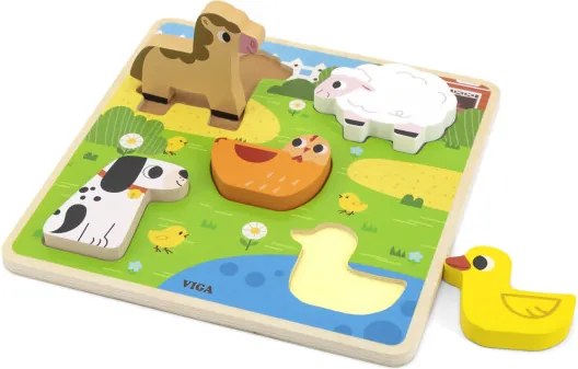 Drevené puzzle Viga 44662 farma