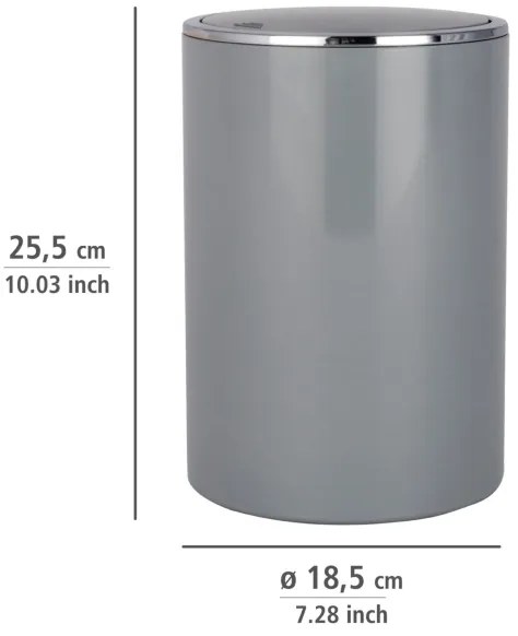 WENKO 22562100 - Kôš INCA 18,5x25,5 cm sivý/lesklý chróm