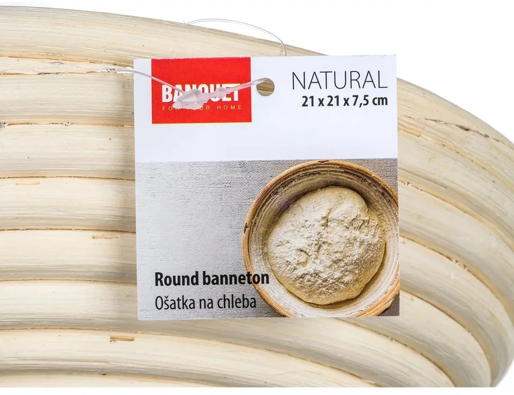 Banquet Ošatka okrúhla na kysnutie chleba Natural pr. 21 x v. 7,5 cm, štvorlístok