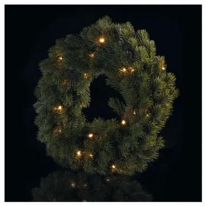 EMOS Vianočný dekoratívny veniec so svetlami LED, teplá biela, 2xAA, 40 cm, časovač