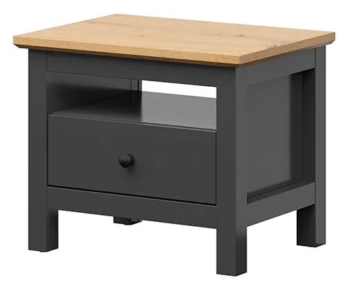 Nočný stolík  BRW Hesen KOM1S/5/6 (grafit + dub artisan). Akcia -16%. Vlastná spoľahlivá doprava až k Vám domov. 1062499