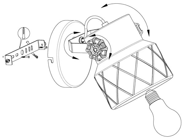 Eglo 39868 - Nástenné svietidlo HILCOTT 1xE27/40W/230V