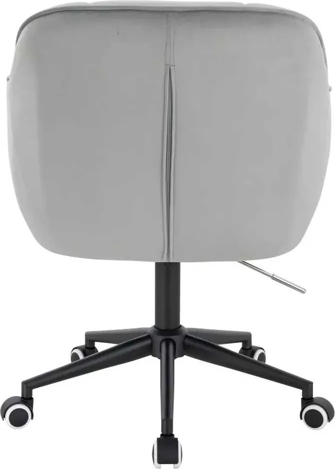 LuxuryForm DESIGN Stolička AVOLA VELUR na čiernej podstave s kolieskami - svetlo šedá