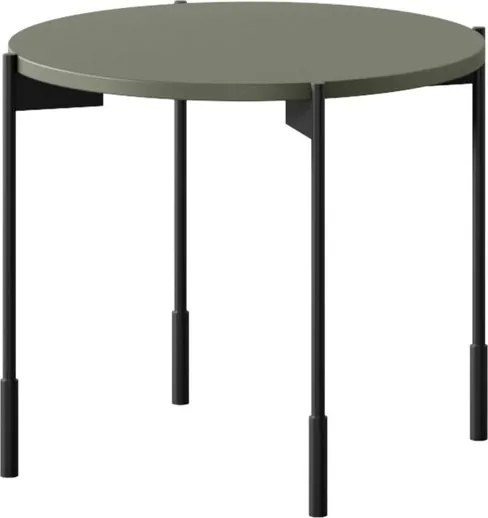 Okrúhly konferenčný stolík Sonatia 45 cm na kovových nohách - olivový