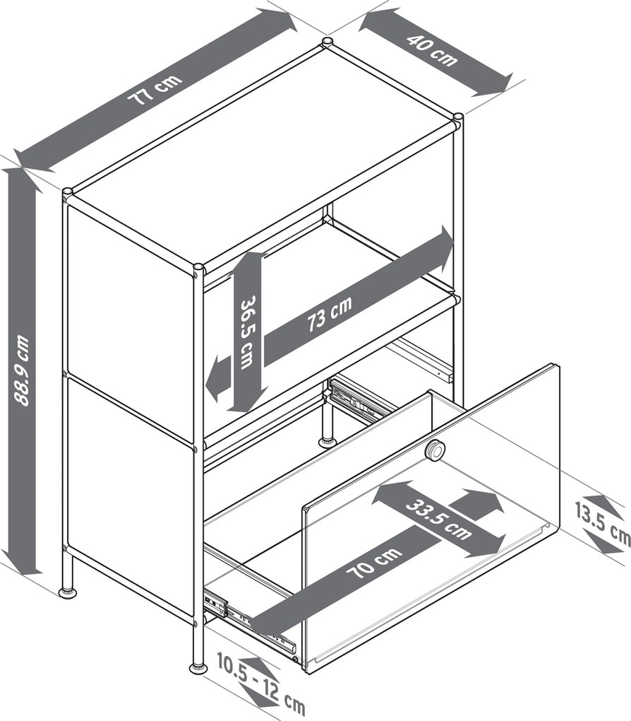 Kovový príborník »CN3 Kids« so zásuvkou, pistáciový