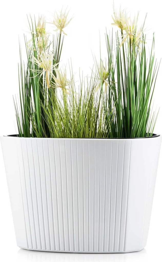 PLASTOVÝ KVETINÁČ MORA 59X40,5 CM BIELA