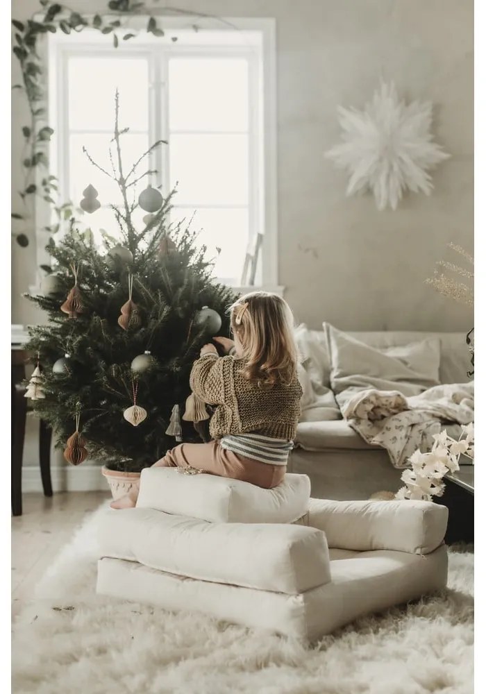 Detské rozkladacie kreslo s taburetkou Karup Design Mini Cube Dark Grey