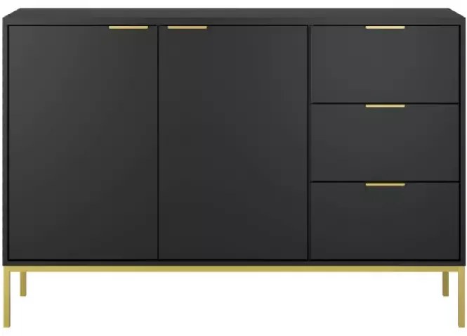 Komoda Austin 150 cm čierna/zlatá