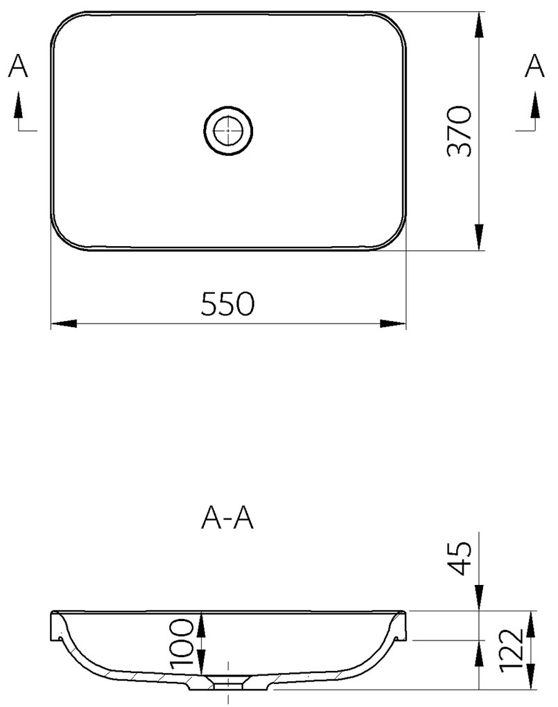 Sapho Sapho, ASTORIA umývadlo 55x37cm, liaty mramor, biela, 55033
