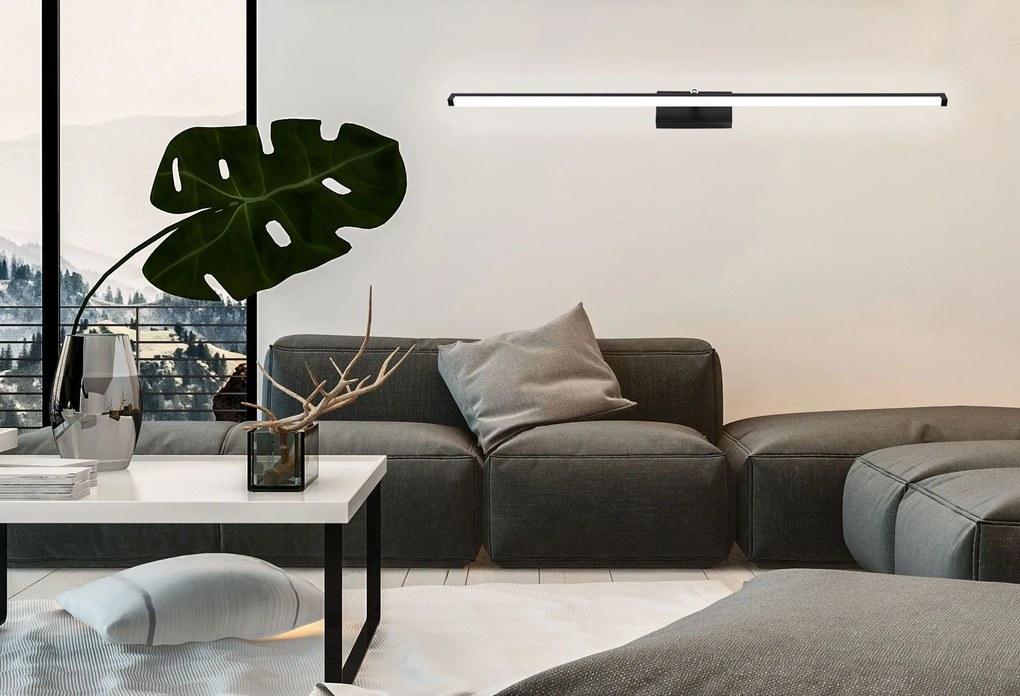 Toolight Rea - Toolight, LED kúpeľňové svietidlo nad zrkadlo 20W 100CM APP375-1W, čierna, OSW-05005