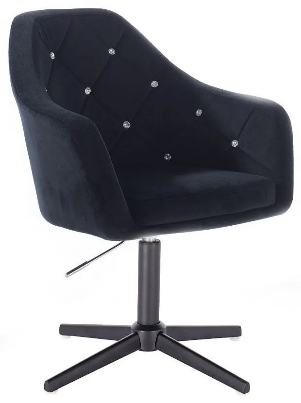 LuxuryForm DESIGN Kreslo ROMA VELUR na čiernom kríži - čierne