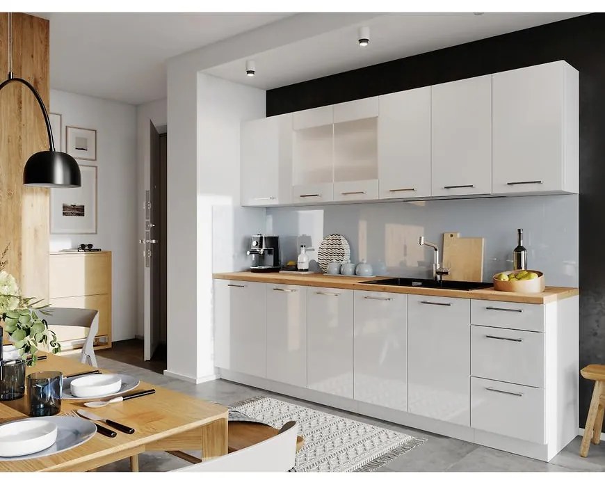 Kuchynská linka Vita 260 biely lesk BB