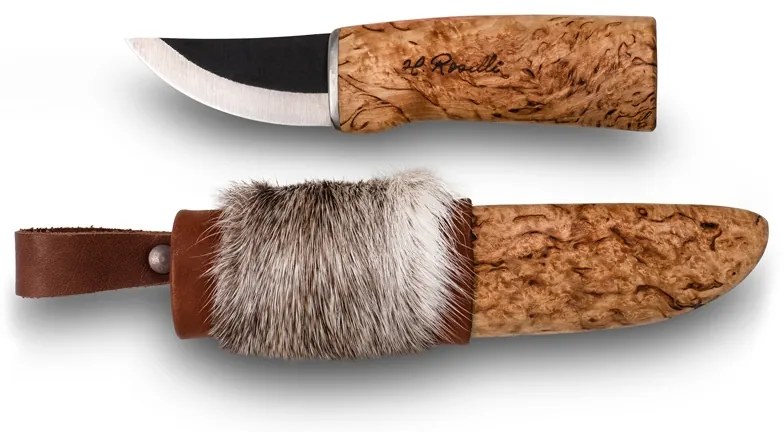 Fínsky nôž Roselli Grandfather 18cm, sobia kožušina / dárkový set