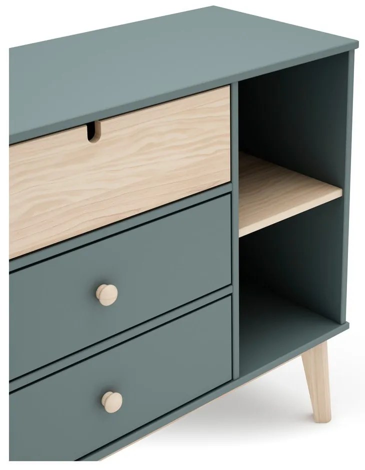 Detská komoda sivozelená 90x81x40 cm Estefania – Marckeric