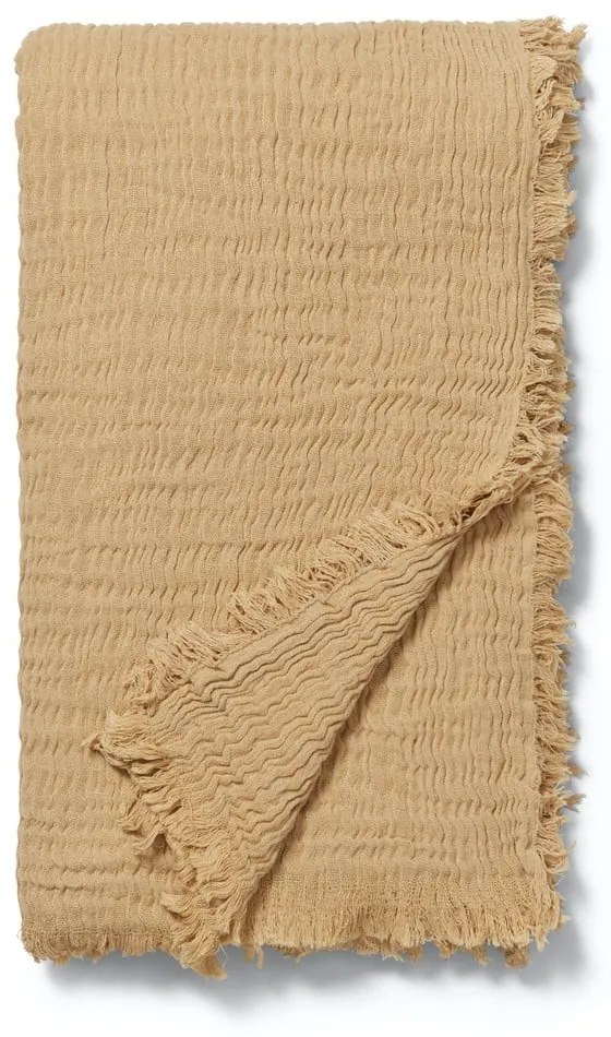 Béžový pléd na dvojlôžko 240x260 cm Reloved - JUNA