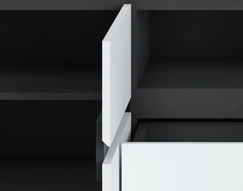 TV skrinka Campania 161 cm, biela/antracit