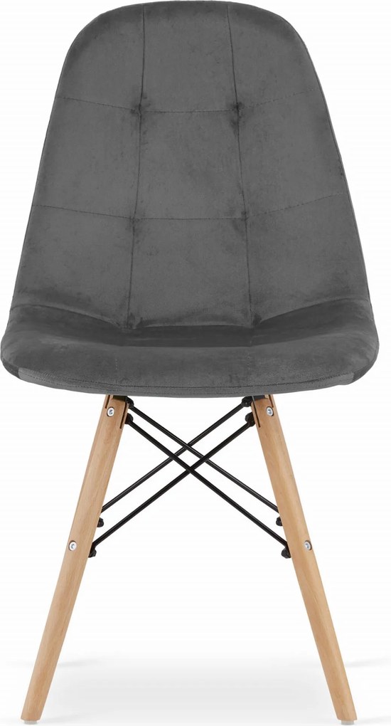 AKCIA Sivá zamatová jedálenská stolička DUMO II. akosť