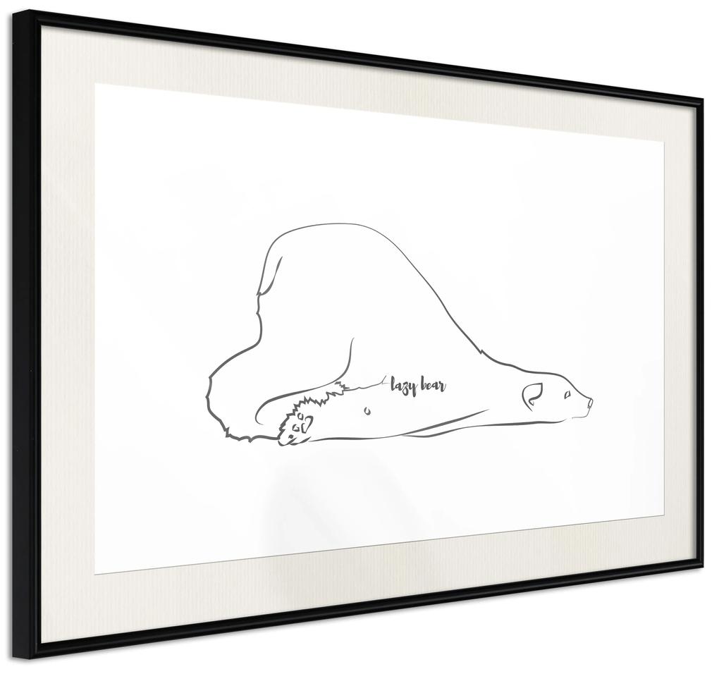 Artgeist Plagát - Lazy Bear [Poster] Veľkosť: 60x40, Verzia: Zlatý rám s passe-partout