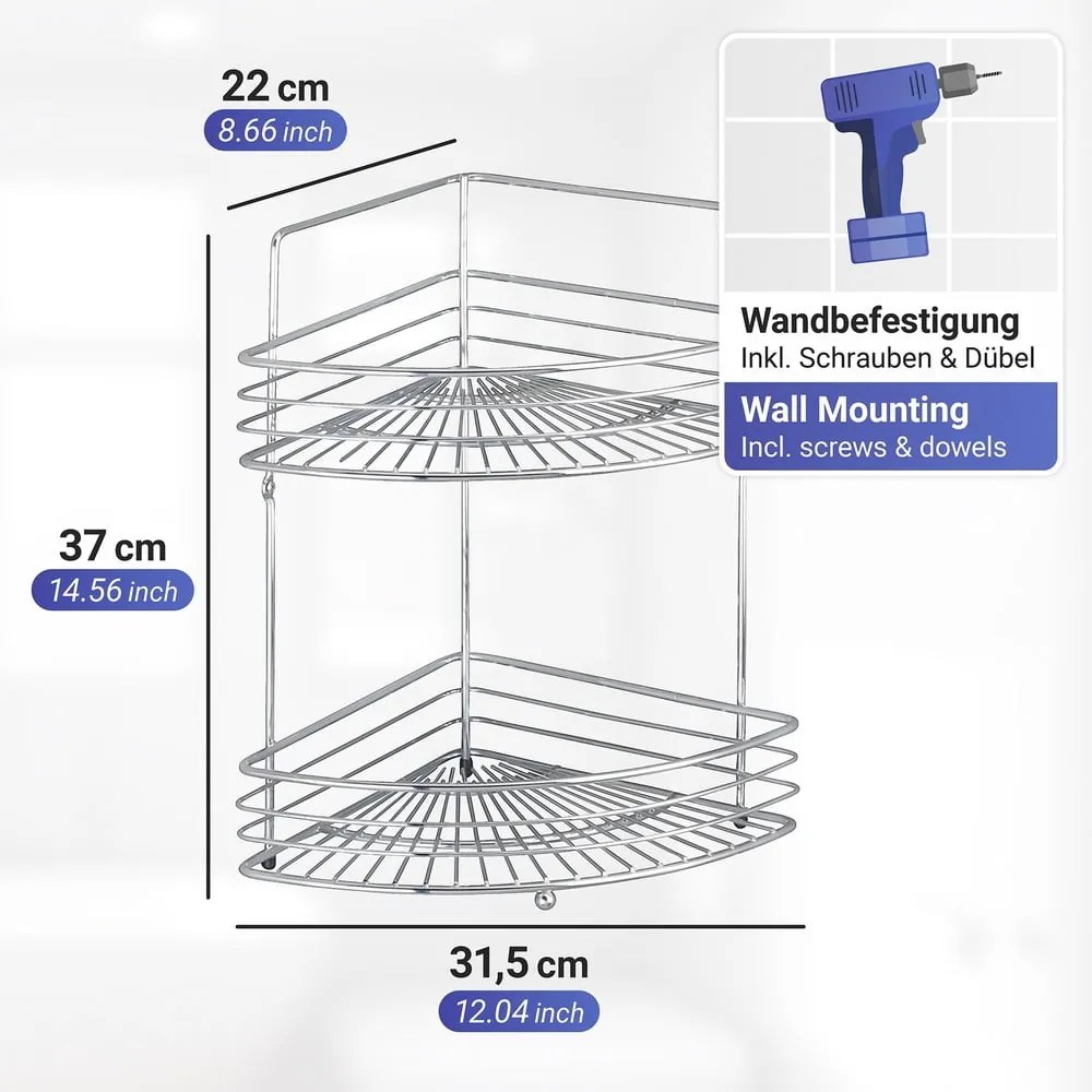 Rohová kúpeľňová polička Wenko Milano